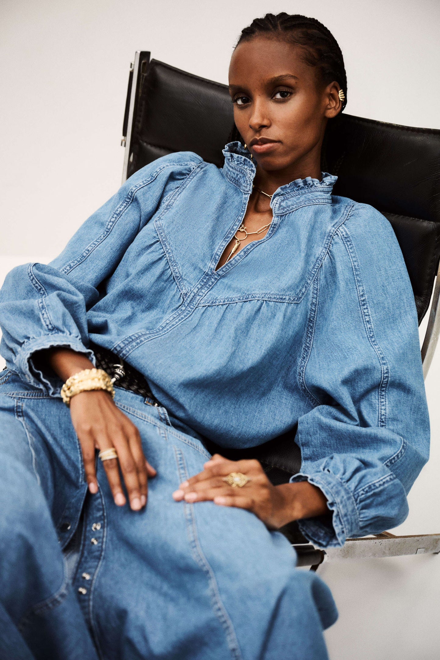 Ba&Sh Lay Bluse Denim