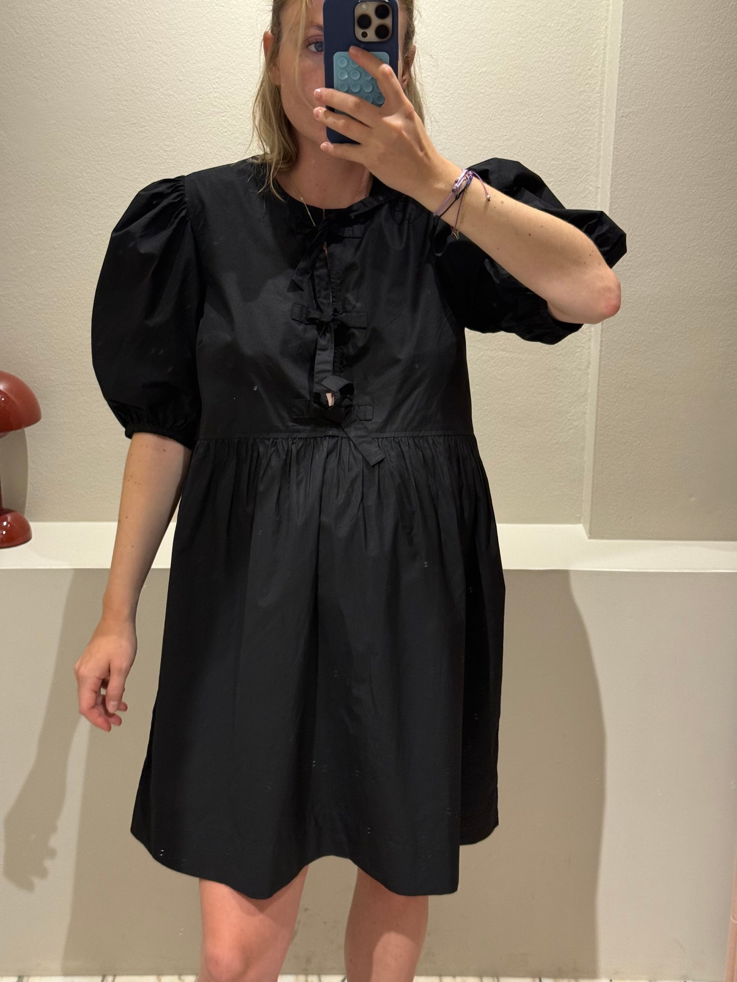 Ganni Cotton Poplin Tie String Dress