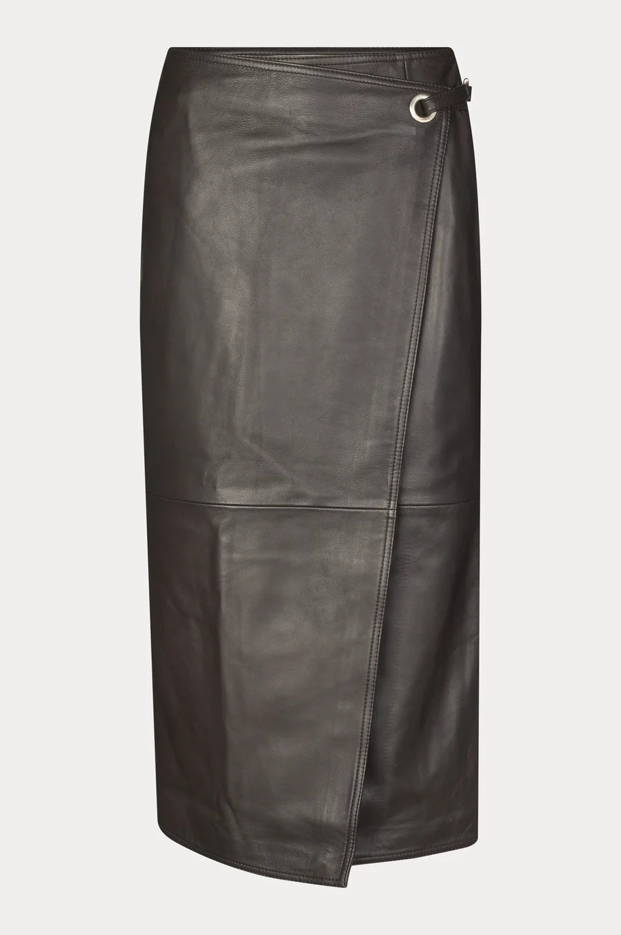 Oval Square Reflection Leather Skirt