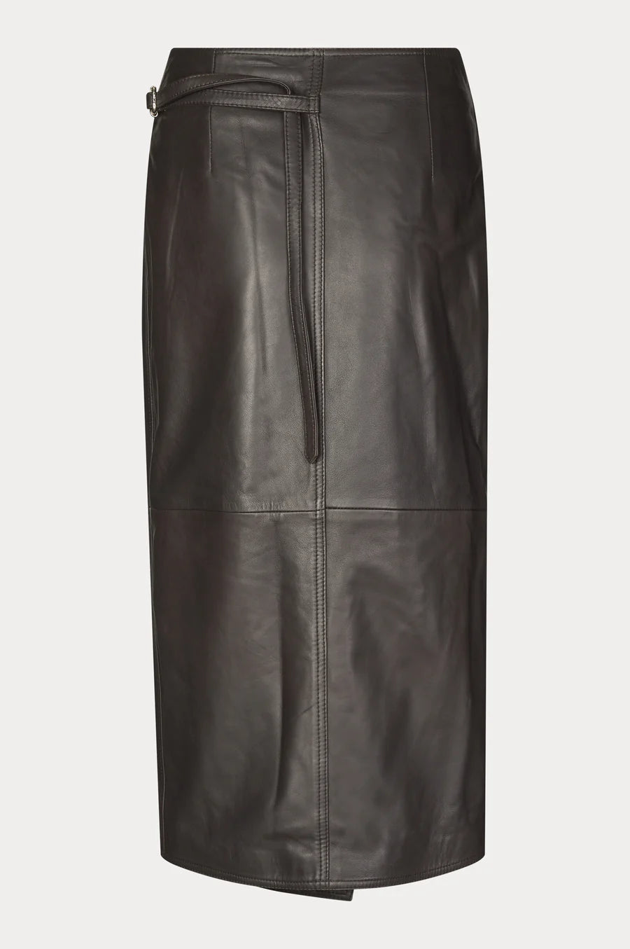 Oval Square Reflection Leather Skirt