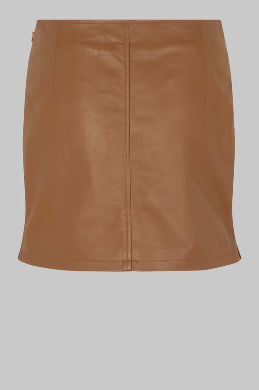 Oval Square Deep Leather Skirt