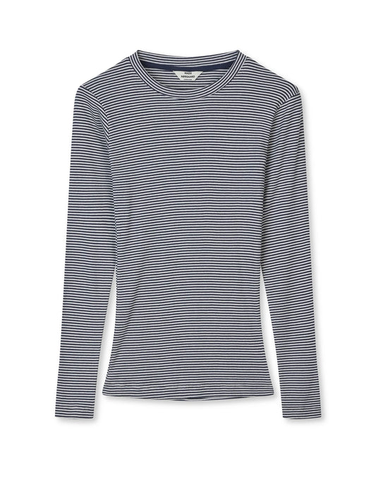 Mads Nørgaard 2x2 Cotton Stripe Tee LS