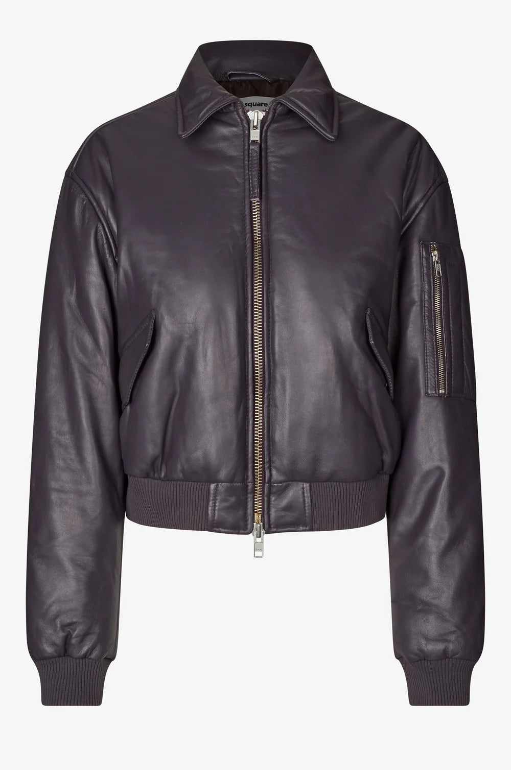 Oval Square Pad Leather Bomber