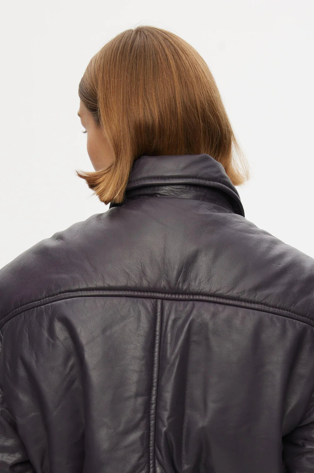 Oval Square Pad Leather Bomber