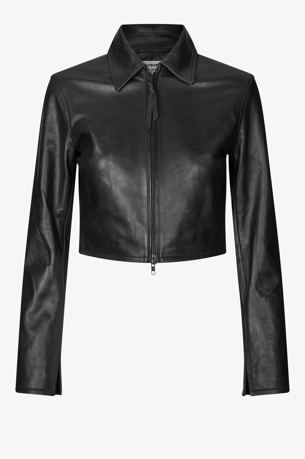 Oval Square Roadie Leather Zip Blouse