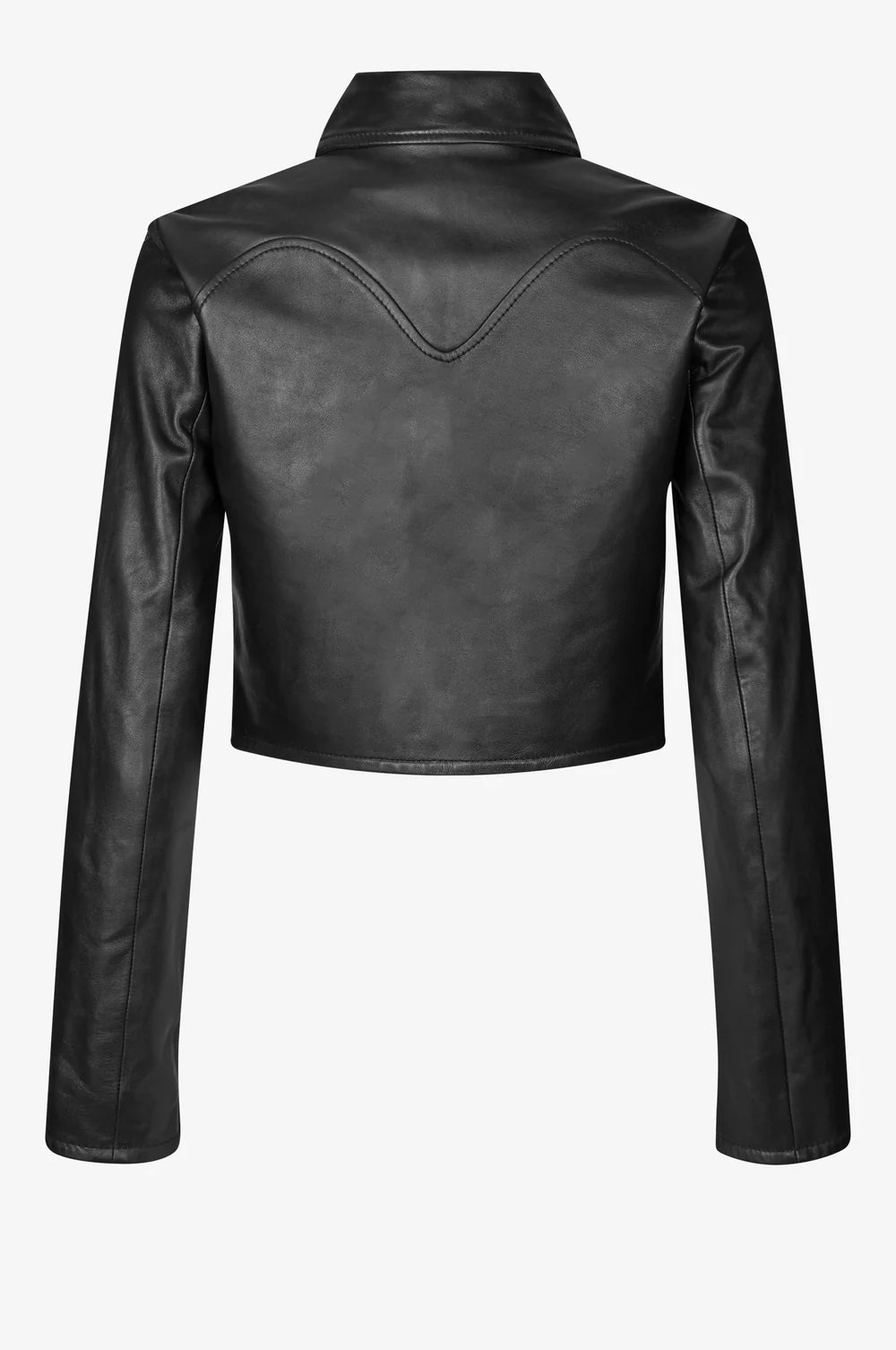 Oval Square Roadie Leather Zip Blouse