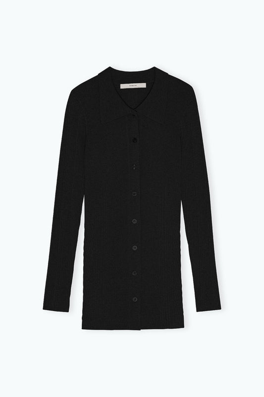 Remain Rib Knit Cardigan Black