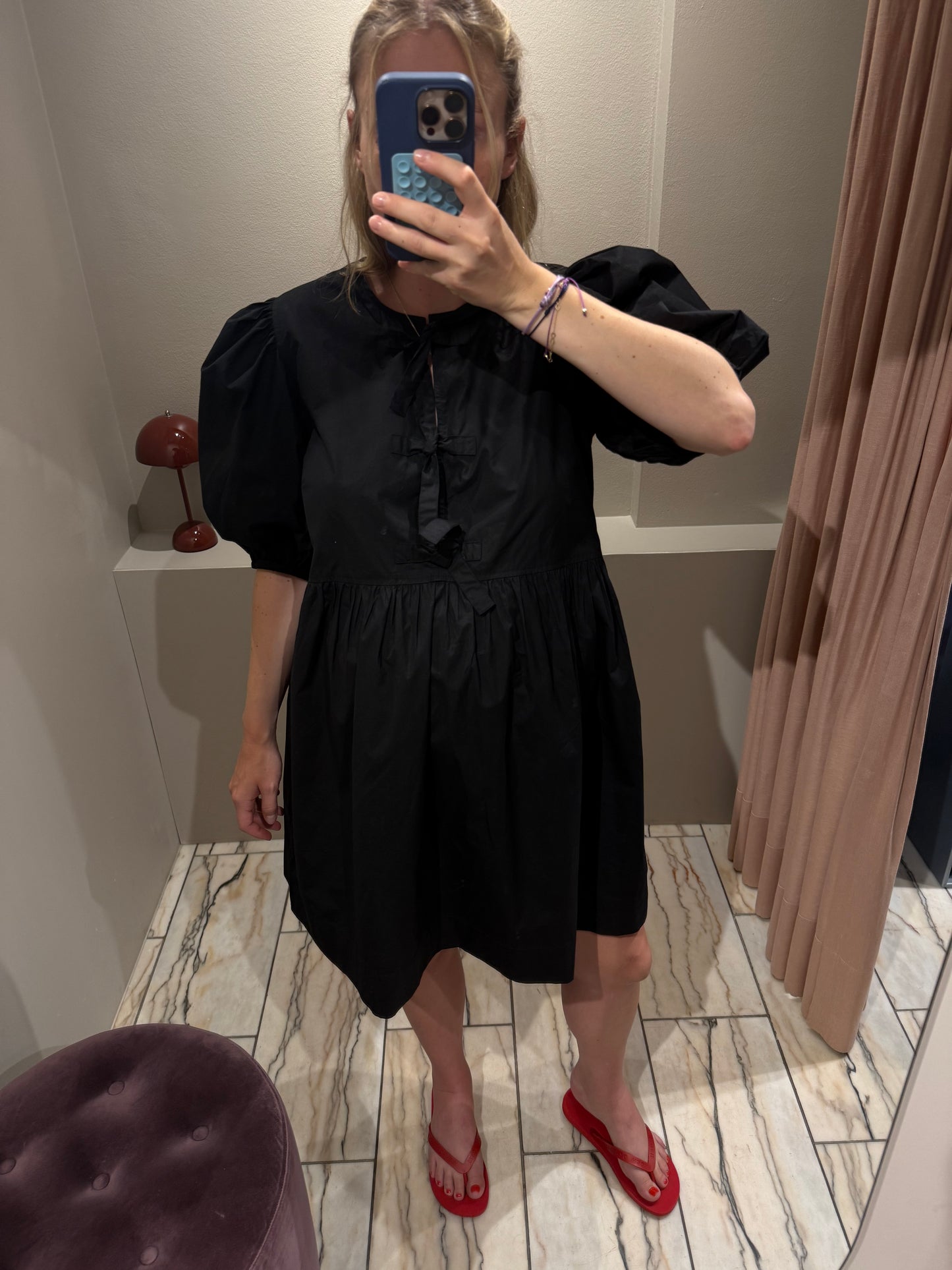 Ganni Cotton Poplin Tie String Dress
