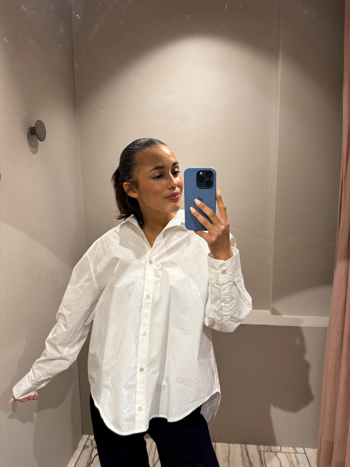 Grey Marl Ava Blouse Weiß