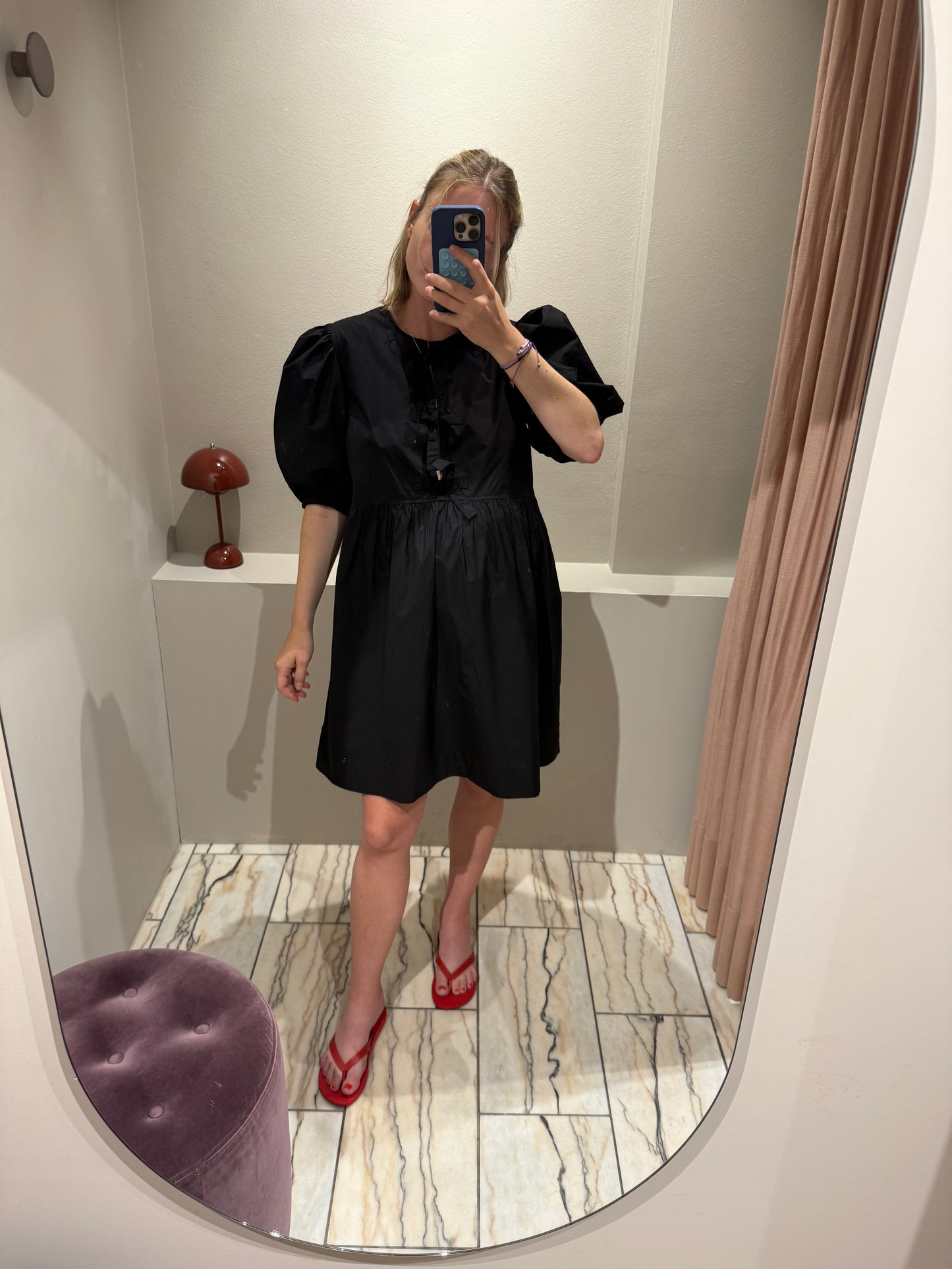 Ganni Cotton Poplin Tie String Dress