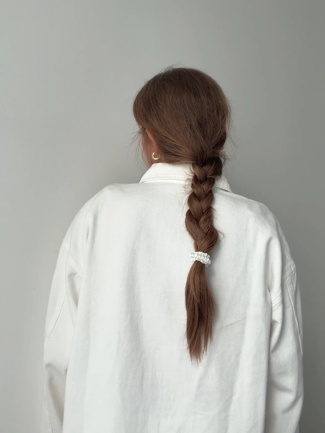 Essential Silk Scrunchies White