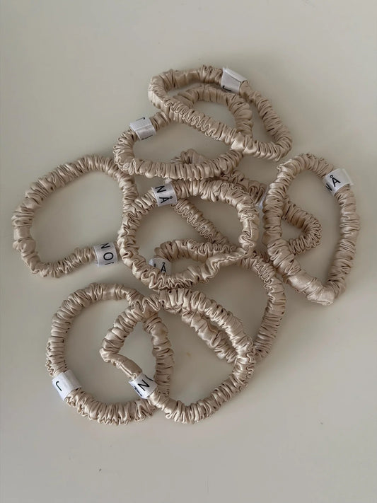 Essential Silk Scrunchies Beige