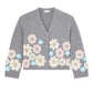 GANNI Cotton Cashmere Flower Cardigan