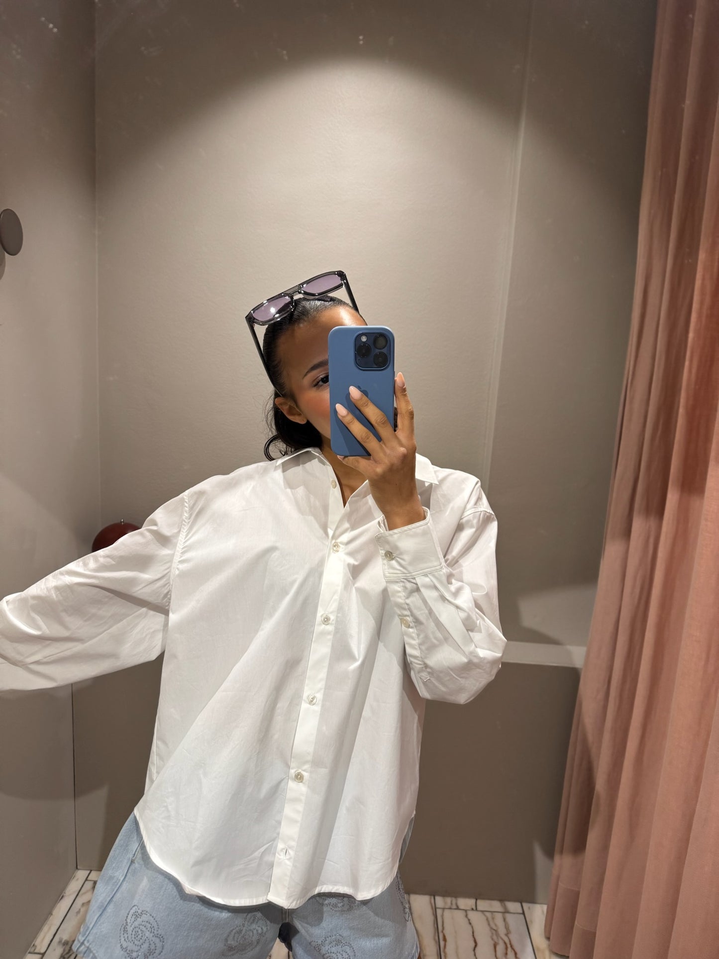 Grey Marl Ava Blouse Weiß