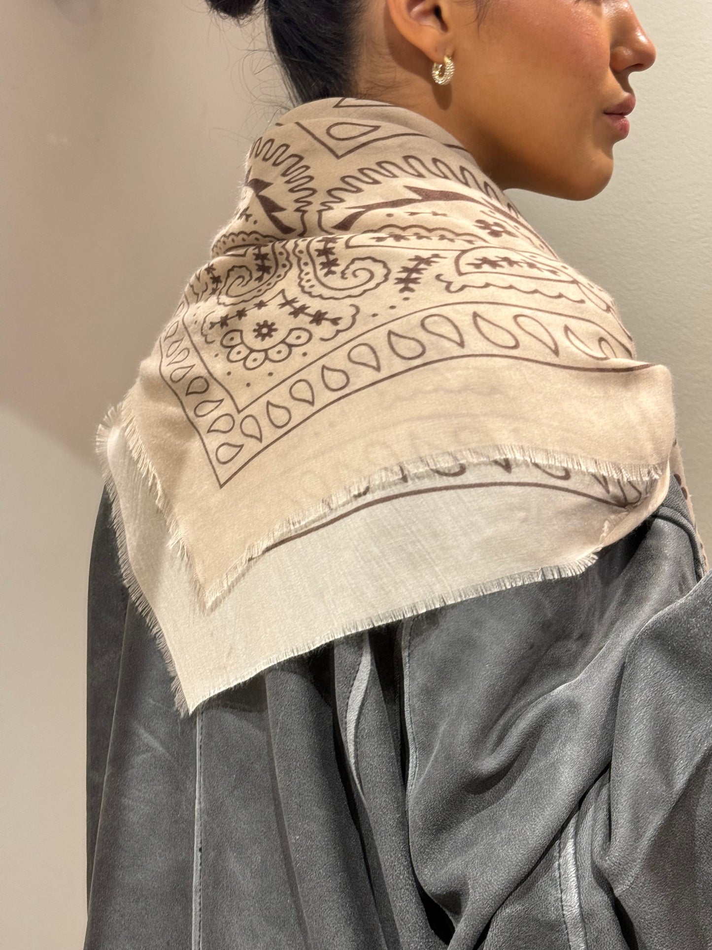 G-Paisley Scarf Beige