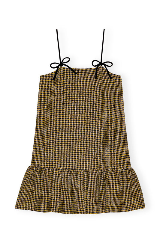 GANNI Woollen Check Mini Dress