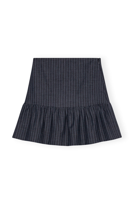 GANNI Stretch Stripe Flounce Mini Skirt