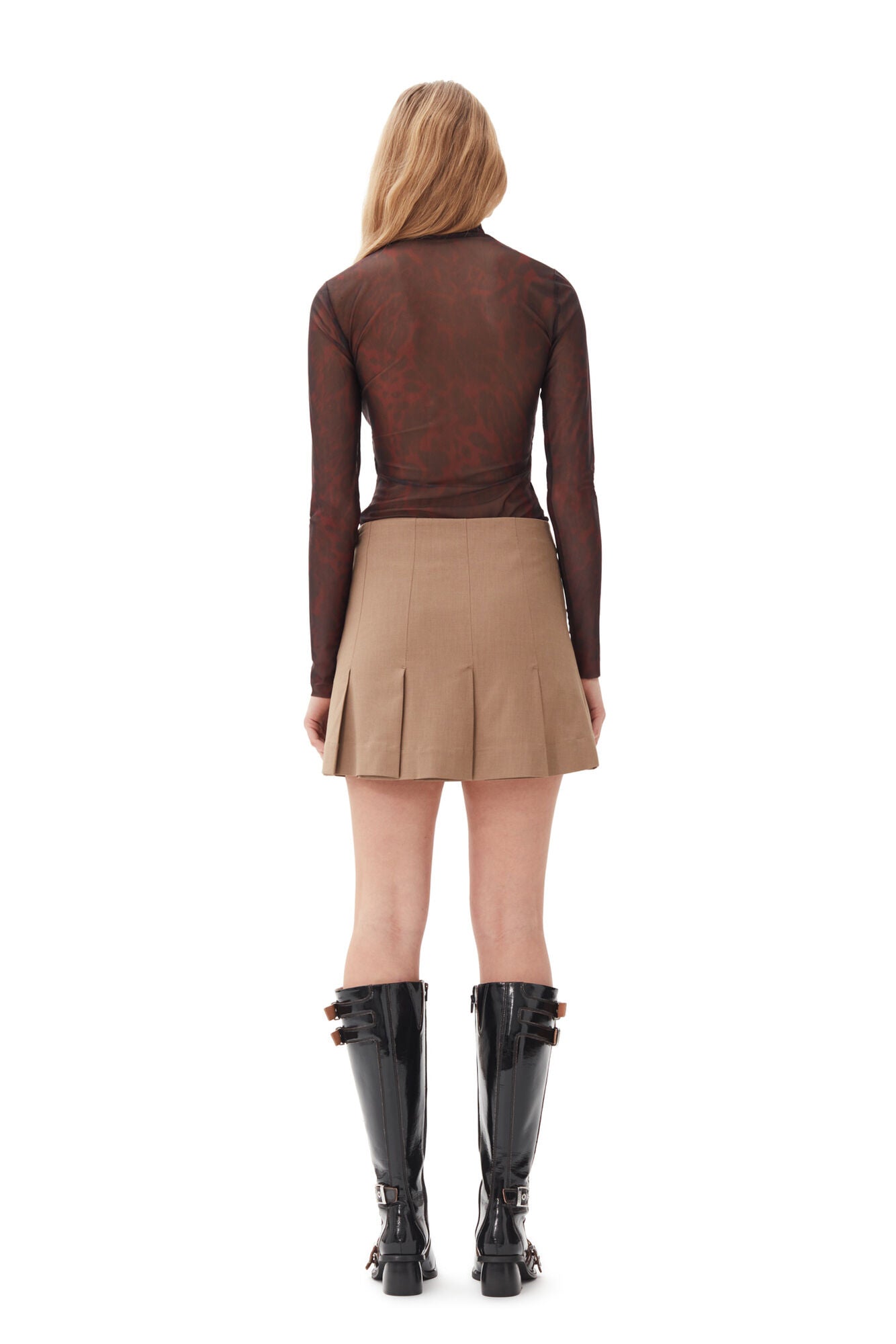 GANNI Drapey Melange Mini Skirt