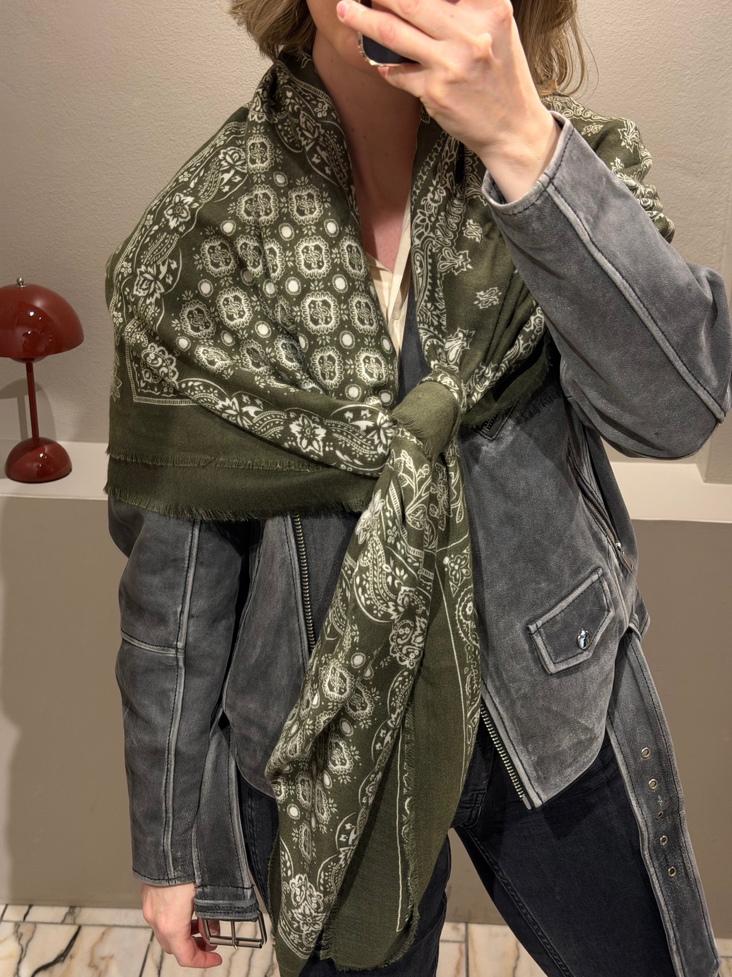 G-Paisley Scarf Khaki