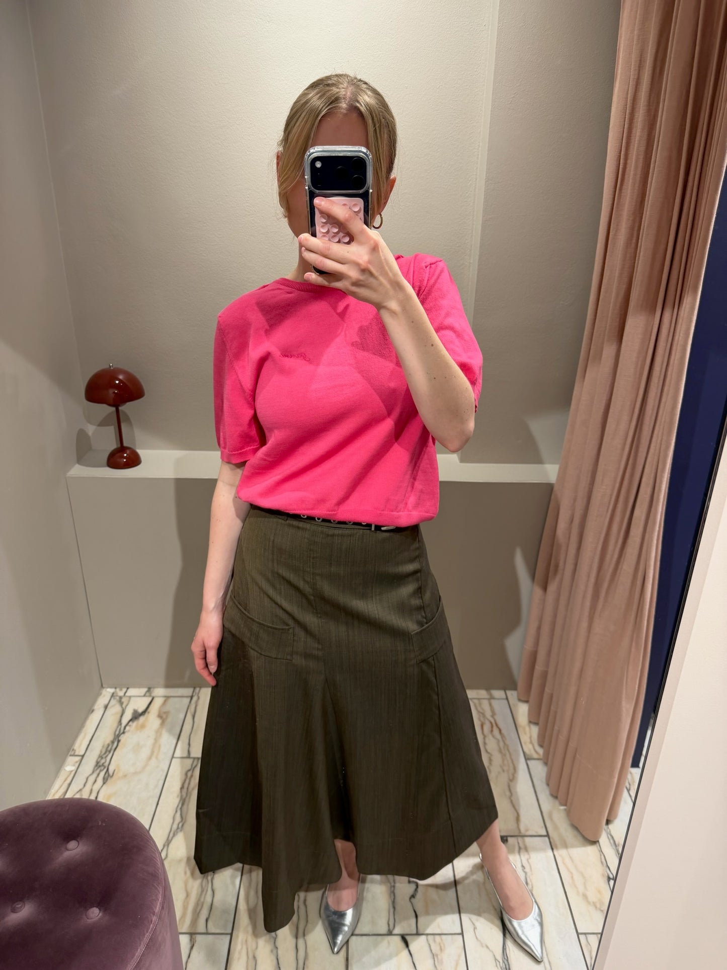 GANNI Sheer Cotton Back Tie Top