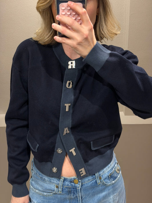 Rotate Firm Knit Cardigan Navy