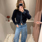 Rotate Firm Knit Cardigan Navy