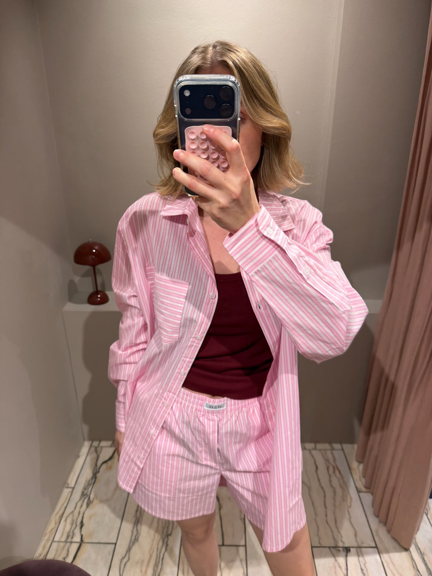 H2O Rønne Essential Pyjama Shirt Rosa