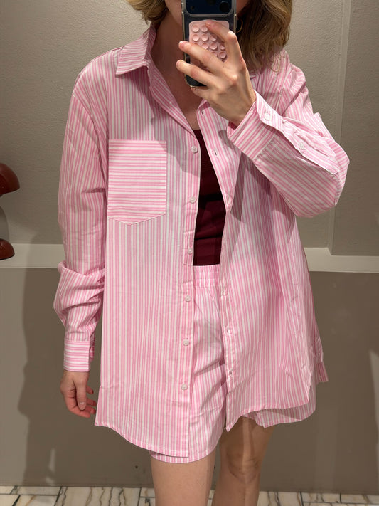 H2O Rønne Essential Pyjama Shirt Rosa