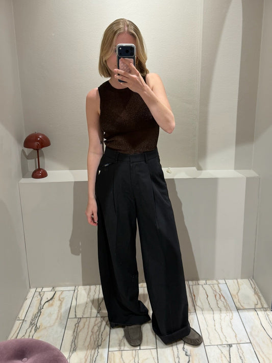 Chrissy Leinenhose Schwarz