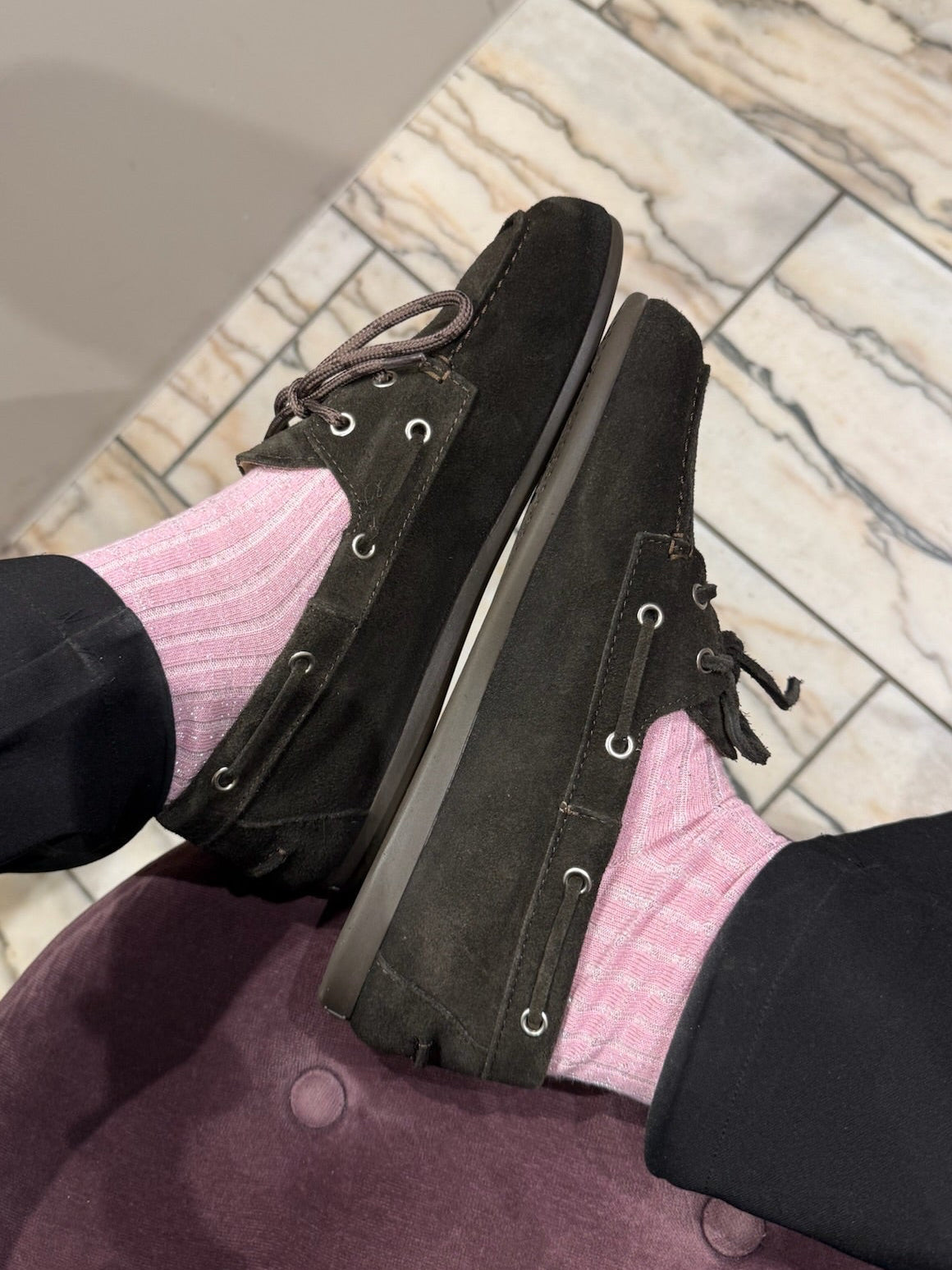 Boat Loafer Suede Charcoal