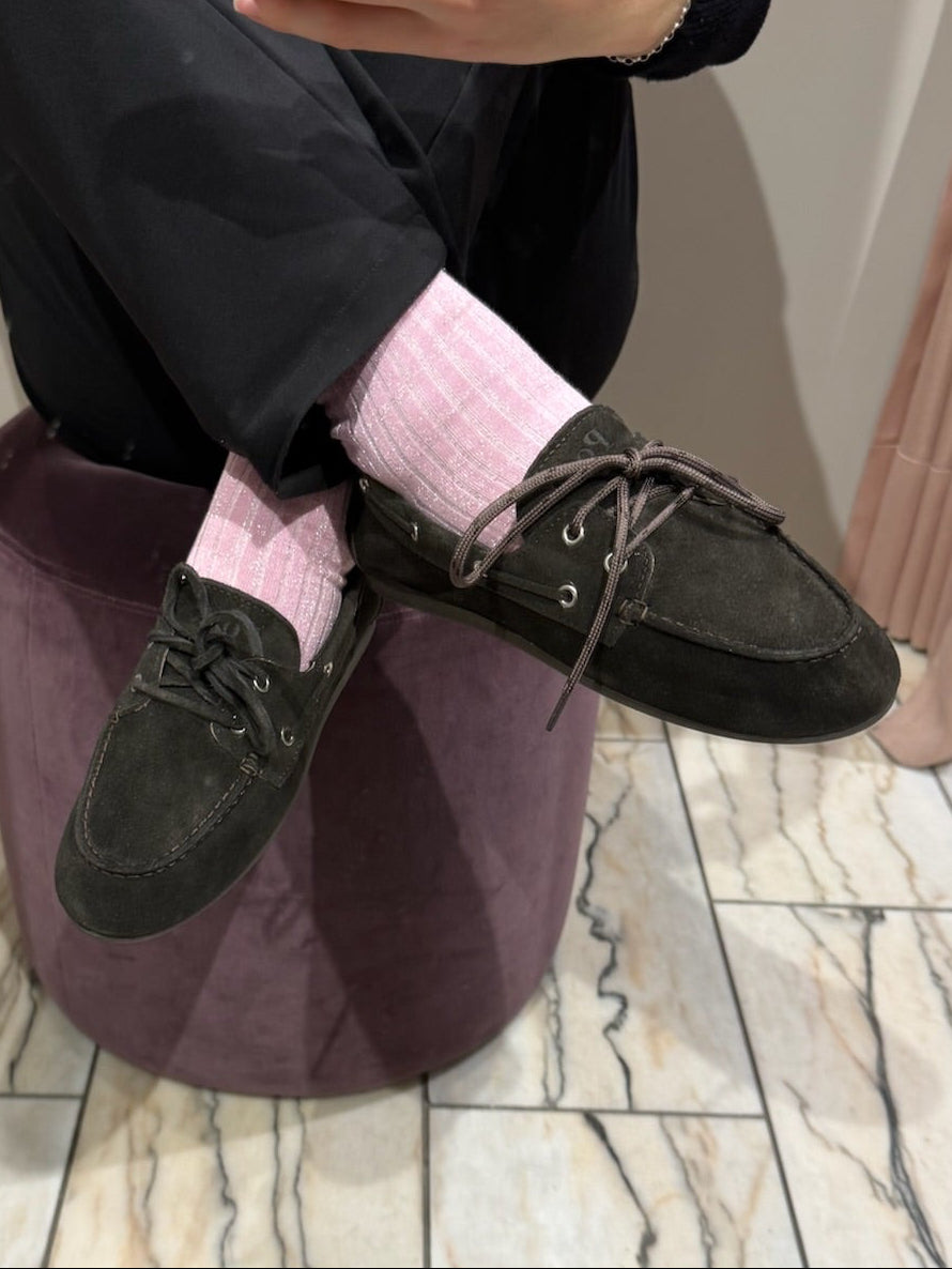 Boat Loafer Suede Charcoal