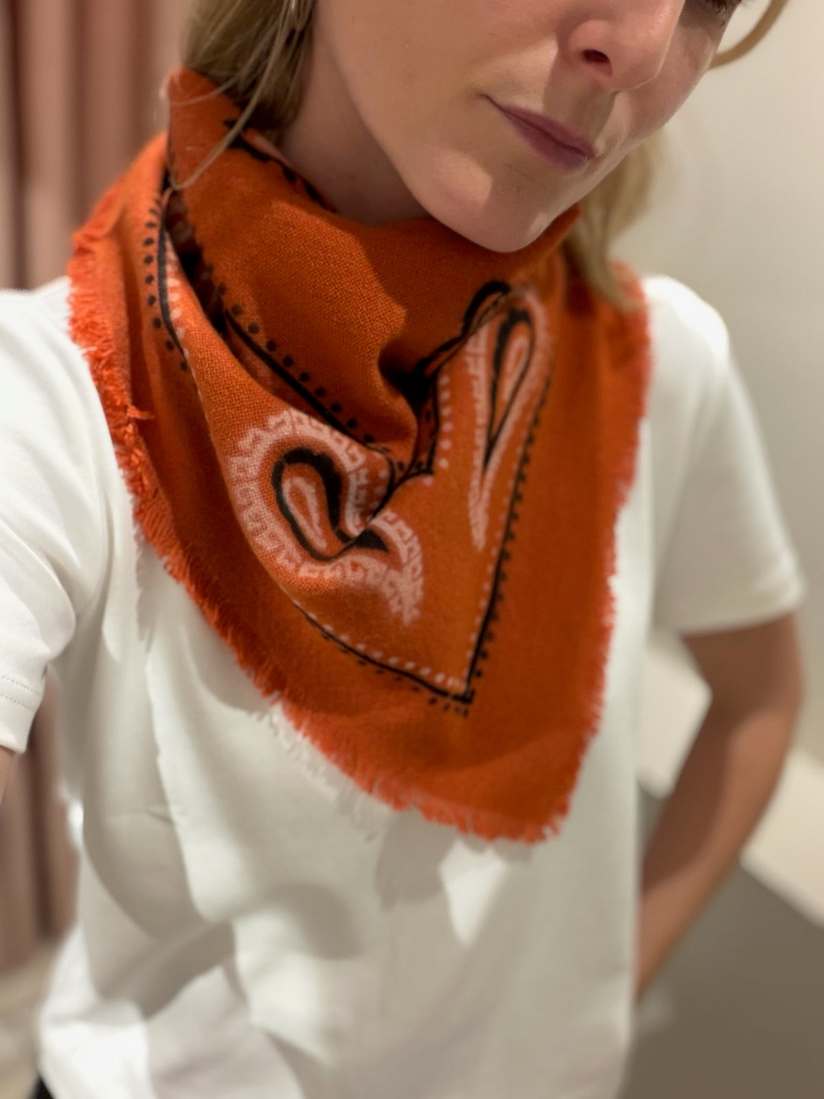 Mini Paisley Schal Rust