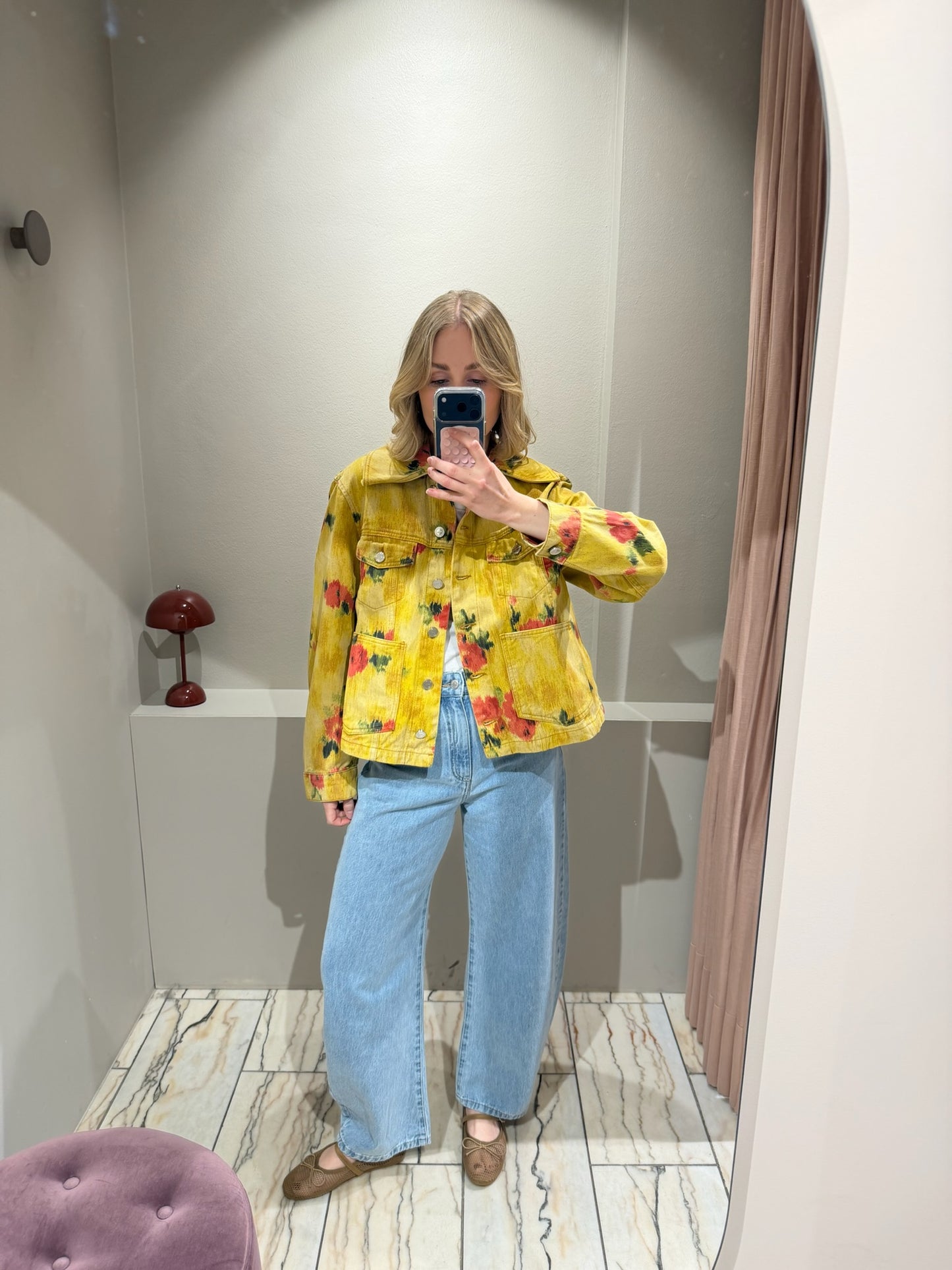 GANNI Print Denim Jacket