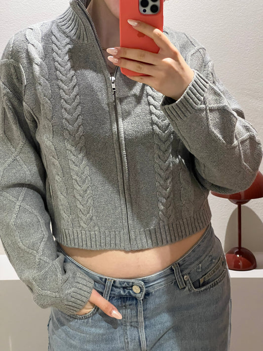 Powder Knit Zip Cardigan