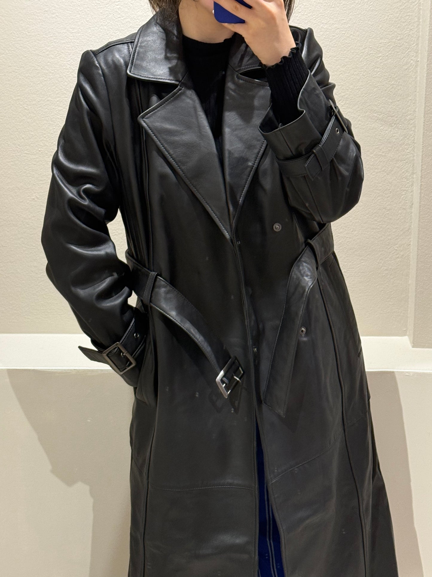 Oval Square Roadie Leather Coat