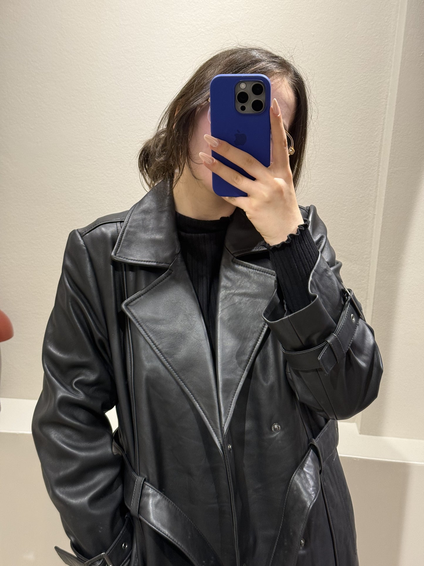 Oval Square Roadie Leather Coat