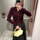 GANNI Mini Ribbed Merino Cardigan