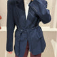 g-Blazer Belted Navy
