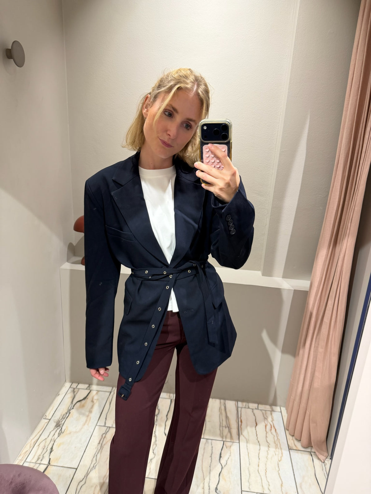 g-Blazer Belted Navy