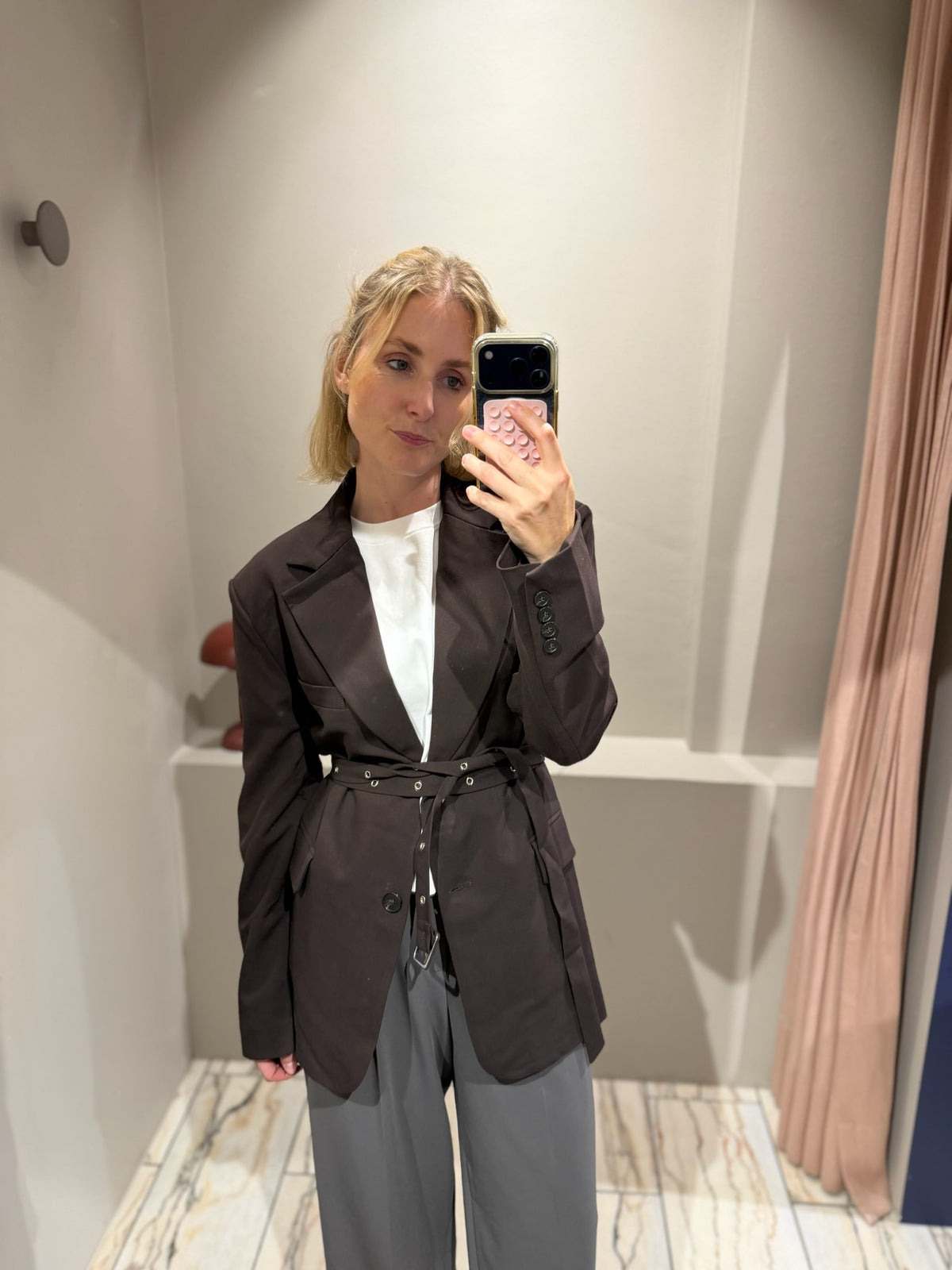 g-Blazer Belted Chocolate