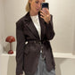 g-Blazer Belted Chocolate