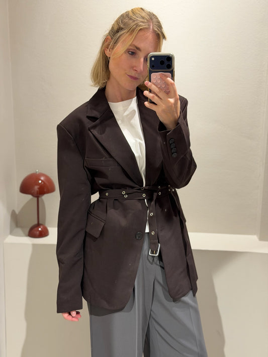 g-Blazer Belted Chocolate