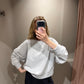 Grey Marl FRANNY CREW NECK DROP SHOULDER - GREY