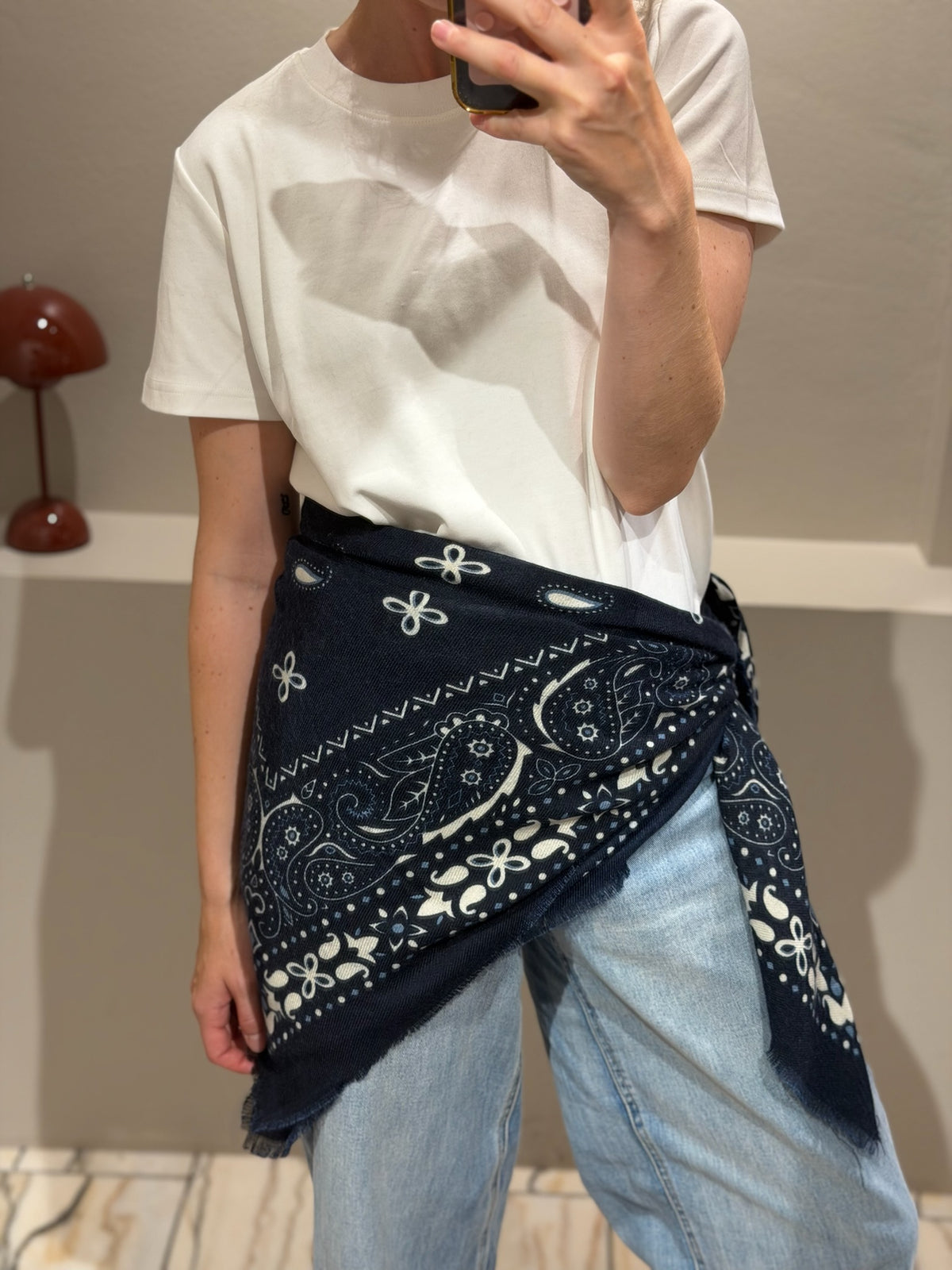 g-Paisley Schal Navy