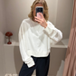 Grey Marl FRANNY CREW SWEAT OFF WHITE