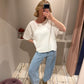 Grey Marl SKYLAR BOXY TEE SWEAT-OFF WHITE