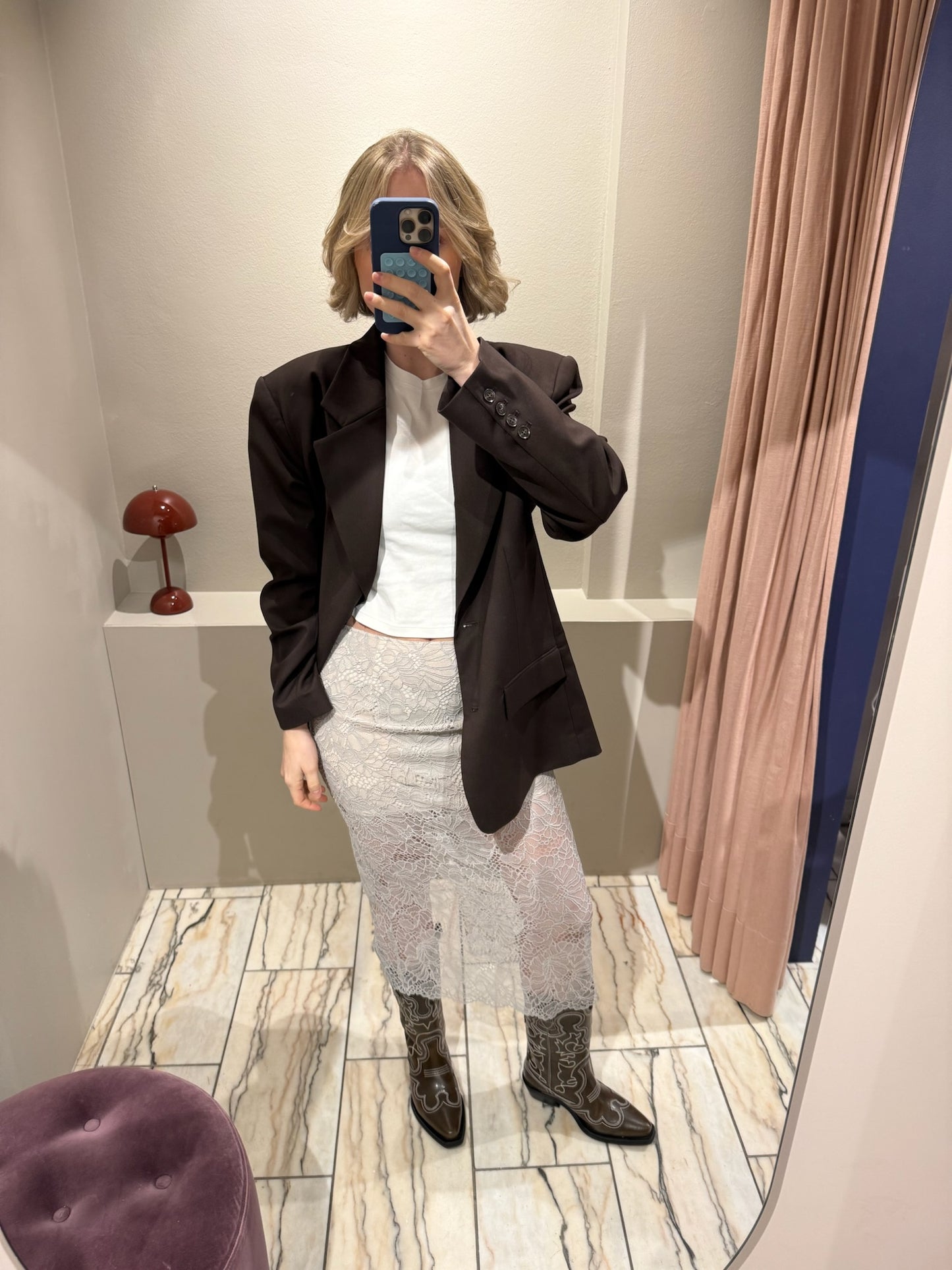 Rotate Lace Pencil Skirt