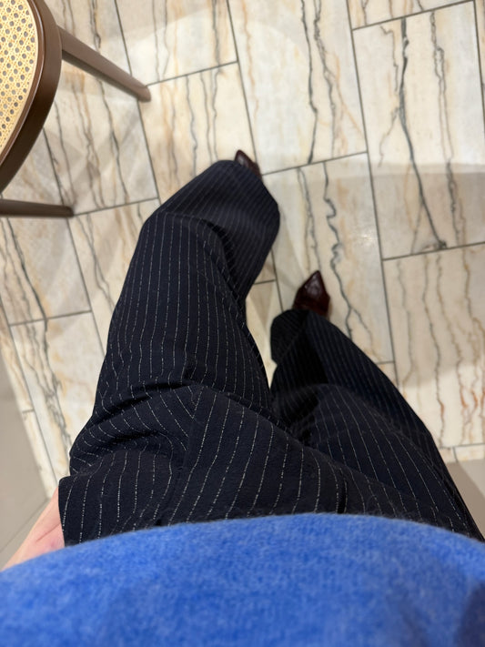 Gestuz DaciaGZ HW Pants Navy Pinstripe