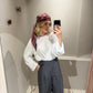 Grey Marl Ruby Longsleeve White
