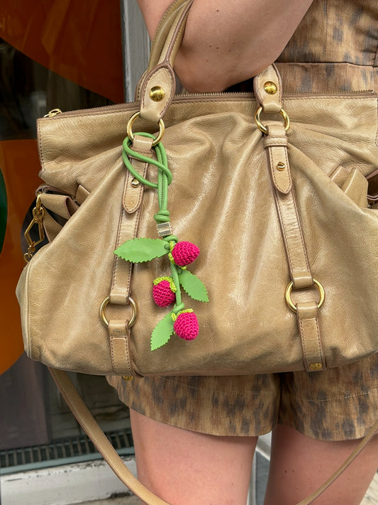 GANNI Raspberry Flower Bag Charm